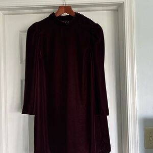 Gap Elegant Long Sleeve Burgundy Dress
